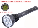 SZOBM 006 6x CREE XM-L T6 LED 5-Mode Memory Flashlight 3*18650 Battery